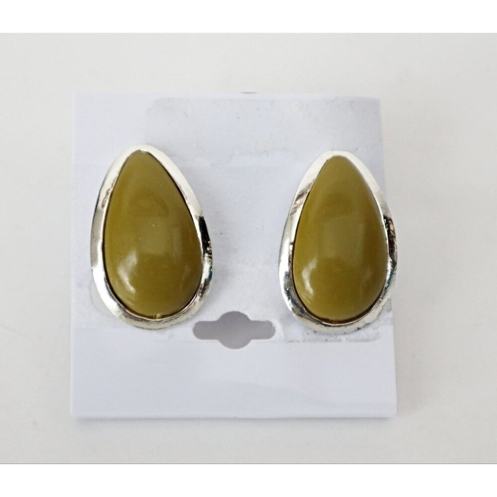 Vintage Earrings Clip On Coro Green   Lot A
